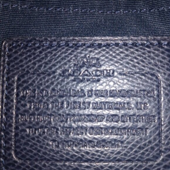 Like New Coach Badlands Margot Blue Navy Floral Satchel Carryall Women Purse Bag - Picture 9 of 15